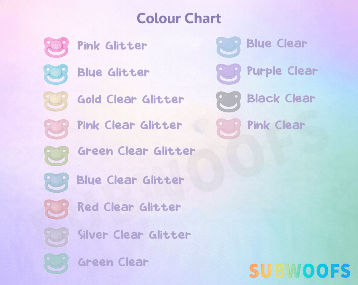 Adult Pacifier - Glitter / Clear ABDL Dummy - SubWoofs