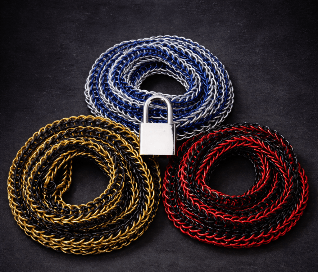 Persian Chainmail Pup Collar - Silver Padlock - Day Collar - SubWoofs