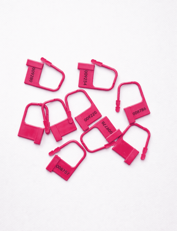Pink Chastity Disposable Padlocks - Numbered Cage Locks - SubWoofs