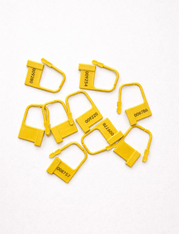 Yellow Chastity Disposable Padlocks - Numbered Cage Locks - SubWoofs